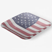 米国国旗の赤白青アメリカ幾何学的メッシュ ペーパープレート (傾斜あり)