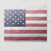 米国国旗の赤白青アメリカ幾何学的メッシュ ポストカード (正面)
