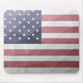 米国国旗の赤白青アメリカ幾何学的メッシュ マウスパッド (正面)