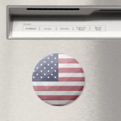 米国国旗の赤白青アメリカ幾何学的メッシュ マグネット (インサイチュ (食洗機))