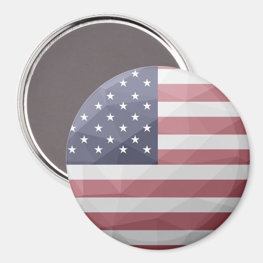 米国国旗の赤白青アメリカ幾何学的メッシュ マグネット (正面/裏面)