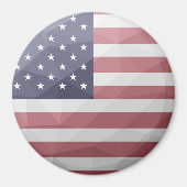 米国国旗の赤白青アメリカ幾何学的メッシュ マグネット (正面)