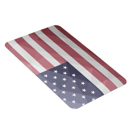 米国国旗の赤白青アメリカ幾何学的メッシュ マグネット (右側)