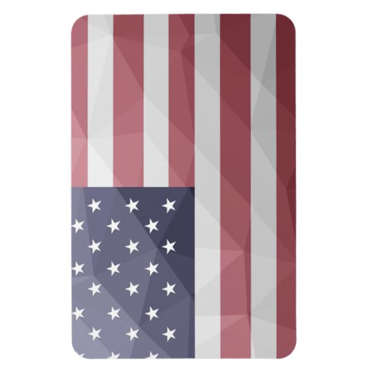 米国国旗の赤白青アメリカ幾何学的メッシュ マグネット (縦)
