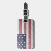 米国国旗の赤白青アメリカ幾何学的メッシュ ラゲッジタグ (正面縦)