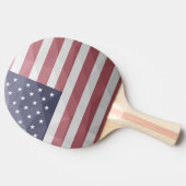 米国国旗の赤白青アメリカ幾何学的メッシュ 卓球ラケット (横)