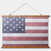 米国国旗の赤白青アメリカ幾何学的メッシュ 吊り下げ型タペストリー (正面)