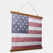 米国国旗の赤白青アメリカ幾何学的メッシュ 吊り下げ型タペストリー (傾斜あり)