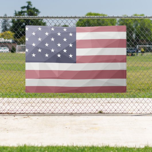 米国国旗の赤白青アメリカ幾何学的メッシュ 横断幕 (インサイチュ)