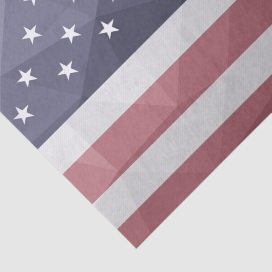 米国国旗の赤白青アメリカ幾何学的メッシュ 薄葉紙 (詳細)