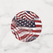 米国国旗の赤白青ストライプ星のパターン コンフェッティ (スモール正面)