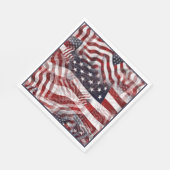 米国国旗の赤白青ストライプ星のパターン スタンダードランチョンナプキン (角)