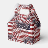 米国国旗の赤白青ストライプ星のパターン フェイバーボックス (裏面サイド)