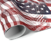 米国国旗の赤白青ストライプ星のパターン ラッピングペーパー (ロールコーナー)