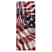 米国国旗の赤白青ストライプ星のパターン ワインギフトバッグ (裏面)