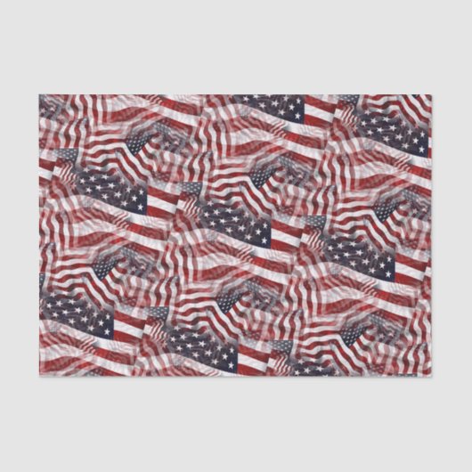 米国国旗の赤白青ストライプ星のパターン 薄葉紙 (正面)