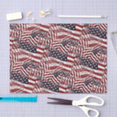 米国国旗の赤白青ストライプ星のパターン 薄葉紙 (クラフト)