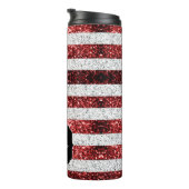 米国国旗の赤白青スパークルグリッターモノグラム タンブラー (回転右)