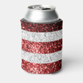米国国旗の赤白青スパークルグリッターモノグラム 缶クーラー (缶裏面)