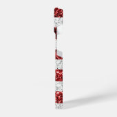 米国国旗の赤白青スパークルグリッターモノグラム iPhoneケース (左側面)