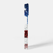 米国国旗の赤白青フェイクが輝く iPhoneケース (右側面)