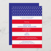 米国国旗の赤白青政治資金集め 招待状 (正面/裏面)