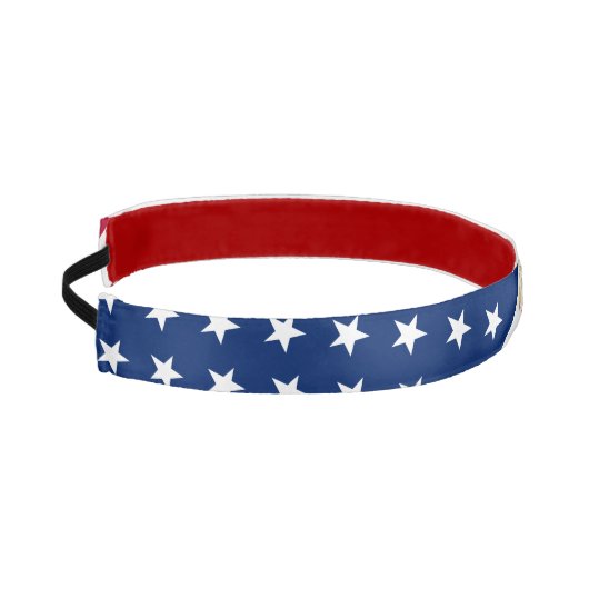 米国国旗の赤白青星ストライプモノグラムの アスレチックヘッドバンド (左)