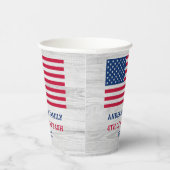 米国国旗の赤白青7月4日 紙コップ (右)