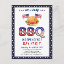米国国旗の赤白青7月4日BBQ