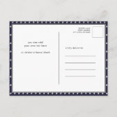 米国国旗の赤白青7月4日BBQ インビテーションポストカード (裏面)