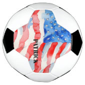米国国旗の赤白青（個人用） サッカーボール (回転)