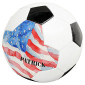 米国国旗の赤白青（個人用） サッカーボール (3/4)