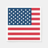 米国国旗の赤白青USA星・ストライプ スタンダードカクテルナプキン (正面)