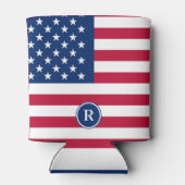 米国国旗の赤白・青の愛国心 缶クーラー (裏面)