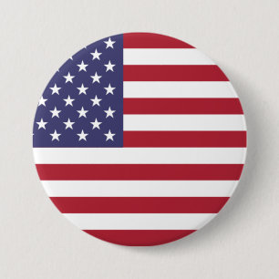 米国国旗の赤、白、青のボタン 缶バッジ