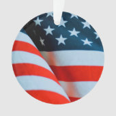 米国国旗の赤、白、青 オーナメント (正面)