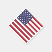 米国国旗の赤、白、青 スタンダードカクテルナプキン (角)