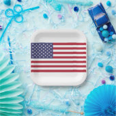 米国国旗の赤、白、青 ペーパープレート (パーティー)