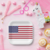 米国国旗の赤、白、青 ペーパープレート (パーティー)