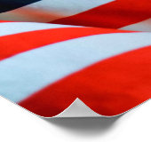 米国国旗の赤、白、青 ポスター (角)