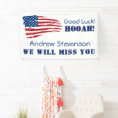 米国国旗の軍隊の出遠くに向パーティー 横断幕 (インサイチュ)