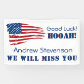 米国国旗の軍隊の出遠くに向パーティー 横断幕 (横)