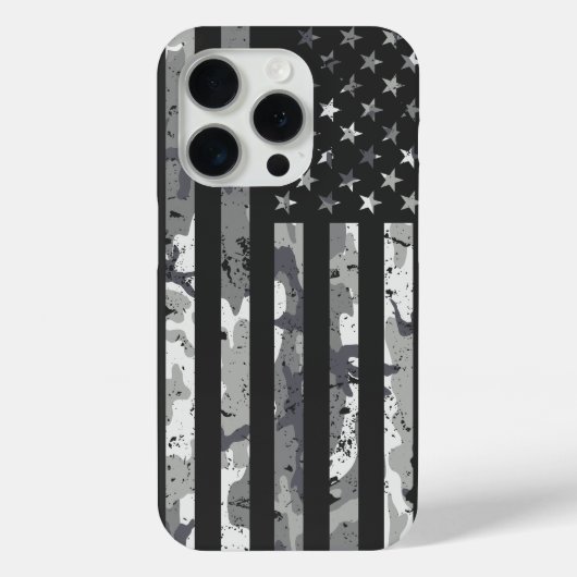 米国国旗の軍隊カモフラージホワイトパターン Case-Mate iPhoneケース (裏面)