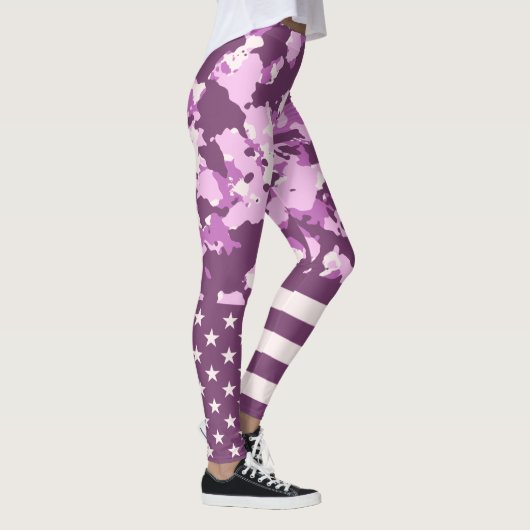 米国国旗の軍隊ピンク迷彩柄 レギンス (右)