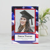 米国国旗の軍隊卒業写真発表 招待状 (スタンド正面)