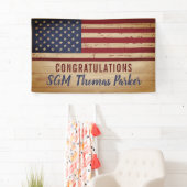 米国国旗の軍隊退職パーティーバナー 横断幕 (インサイチュ)