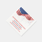 米国国旗の軍隊退職パーティー スタンダードカクテルナプキン (角)