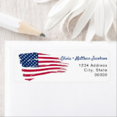 米国国旗の軍隊退職パーティー ラベル (インサイチュ)