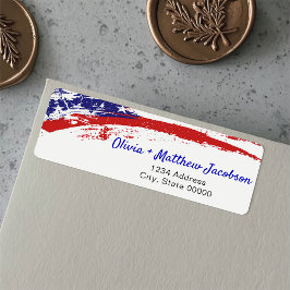 米国国旗の軍隊退職パーティー ラベル