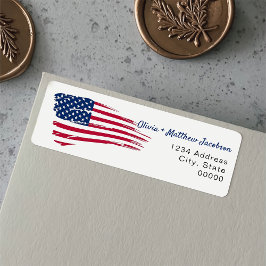 米国国旗の軍隊退職パーティー ラベル
